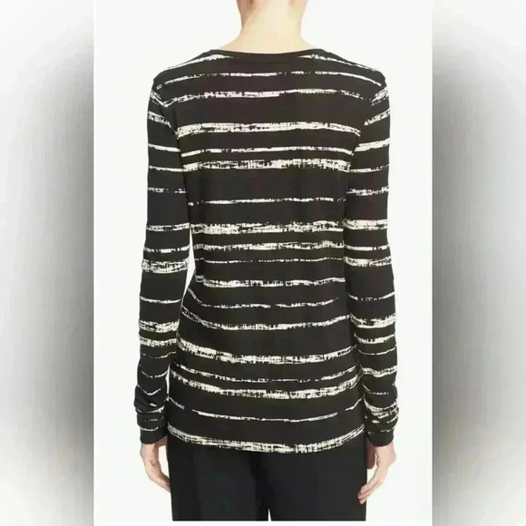 Vince Shadow Stripe Cotton & Modal Crewneck Tee XS Women's - Picture 4 of 11